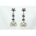 925 sterling silver jhumki dangle earrings with Red onyx pearl bead stones 32 Gr